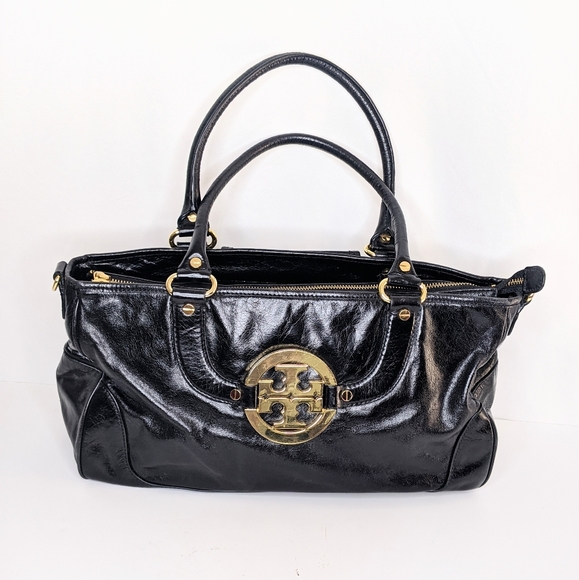 Tory Burch Handbags - 🔥Tory Burch Black Leather Patent Large Hand bag